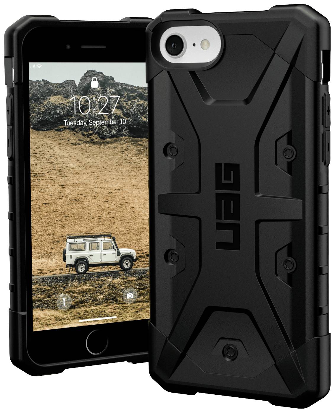 Image of Urban Armor Gear Pathfinder Outdoor pouch Apple iPhone 7, iPhone 8, iPhone SE (2. Generation), iPhone SE (3. Generation) Black Inductive charging, Shockproof