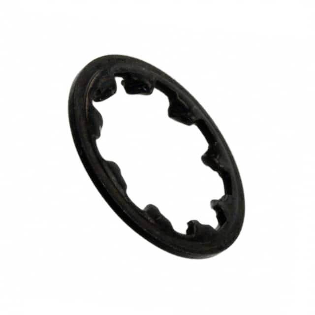 A black locking plate with teeth on a white background, used for securing components in mechanical applications.