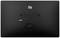 Rear view of a black monitor with brand logo at the top. Mounting and connection surfaces are located in the centre.