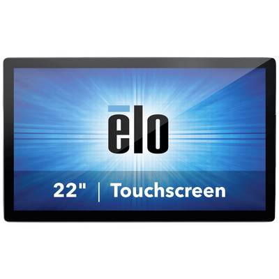 22-inch touchscreen monitor with a blue background and 'elo' logo in the centre.