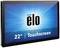 22-inch touchscreen monitor with a black frame, with 'elo' written on a blue background.
