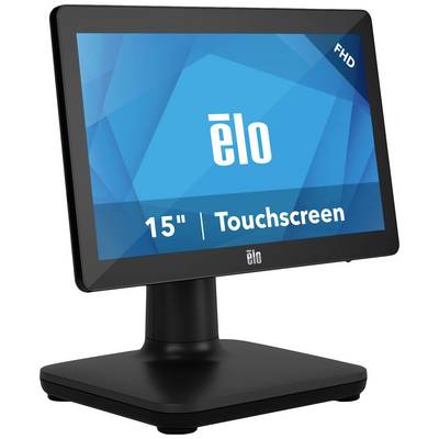 A 15-inch touchscreen monitor with a blue display, showing 'elo' and 'FHD'. Suitable for interactive applications.