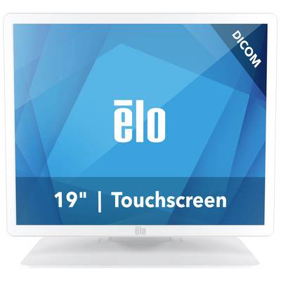 A 19-inch touchscreen monitor from Elo displays the logo and text 'DICOM'.