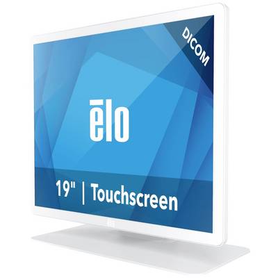 A 19-inch white Elo touchscreen with a blue background and DICOM inscription in the corner.