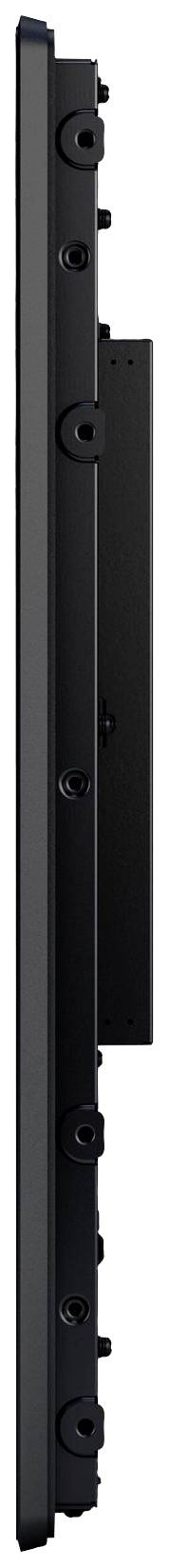 Black, narrow technical device viewed from the side. Includes mounting elements and a protruding section on the back.