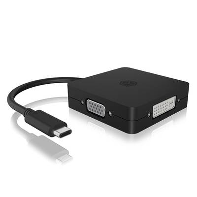 Image of ICY BOX USB-C® Adapter [1x USB-C® - 4x DisplayPort, HDMI®, DVI, VGA] IB-DK1104-C, 4-in-1 Type-C® zu HDMI® oder DisplayPort oder VGA oder DVI Grafika