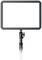 A rectangular LED panel light on an adjustable stand, suitable for photography or video production.
