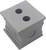 Grey plastic block with two round openings on the top surface and the number '5' on the side.