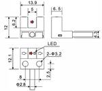Micro Photoelectric Sensor L-Form 5-24V/DC 5mm IR-LED 940nm NPN 2m