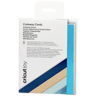 Image of Cricut Joy™ Cutaway Cards Card set Beige, Turquoise (glossy), Dark blue, Light blue
