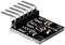 A light sensor module with six pins labelled 'OUT', 'GND', 'SCL', 'SDA', 'VCC', 'GND' on a black printed circuit board.