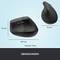 'Top and side view of an ergonomic, wireless mouse in black' with dimensions: 71 mm high, 108 mm long, 70 mm wide, weight: 125 g.