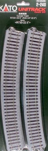 Image of H0 Kato Unitrack 2-240 Curve 4 pc(s)
