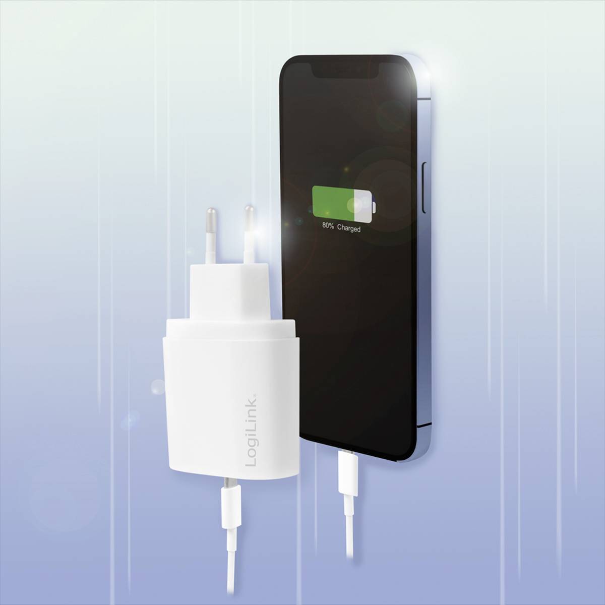 LogiLink PA0261 USB charger 20 W USB-C® socket (Power Delivery) White Indoors, Mains socket-9