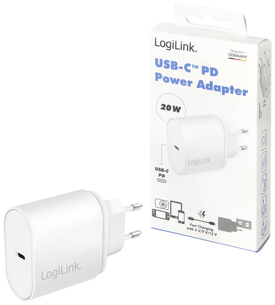 LogiLink PA0261 USB charger 20 W USB-C® socket (Power Delivery) White Indoors, Mains socket-6