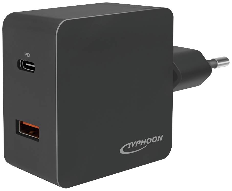 Typhoon USB charger 18 W Indoors, Mains socket Max. output current 3000 mA USB-C® socket (Power Delivery), USB-A No. of -0