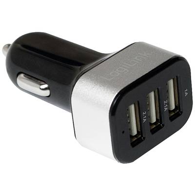 Image of LogiLink USB charger 25.5 W Car Max. output current 2100 mA No. of outputs: 3 x USB-A