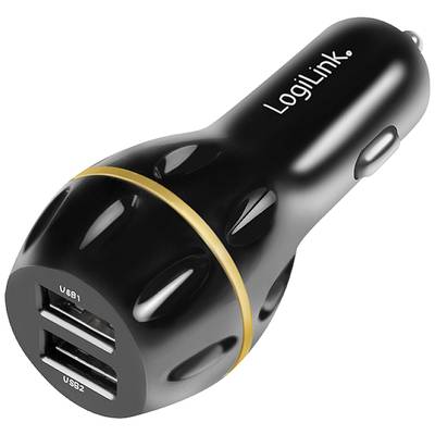 Image of LogiLink USB charger 19.5 W Car Max. output current 3000 mA No. of outputs: 2 x USB-A Qualcomm Quick Charge 3.0