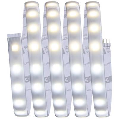 LED light strip with white and warm white LEDs, alternately arranged, for decorative lighting.