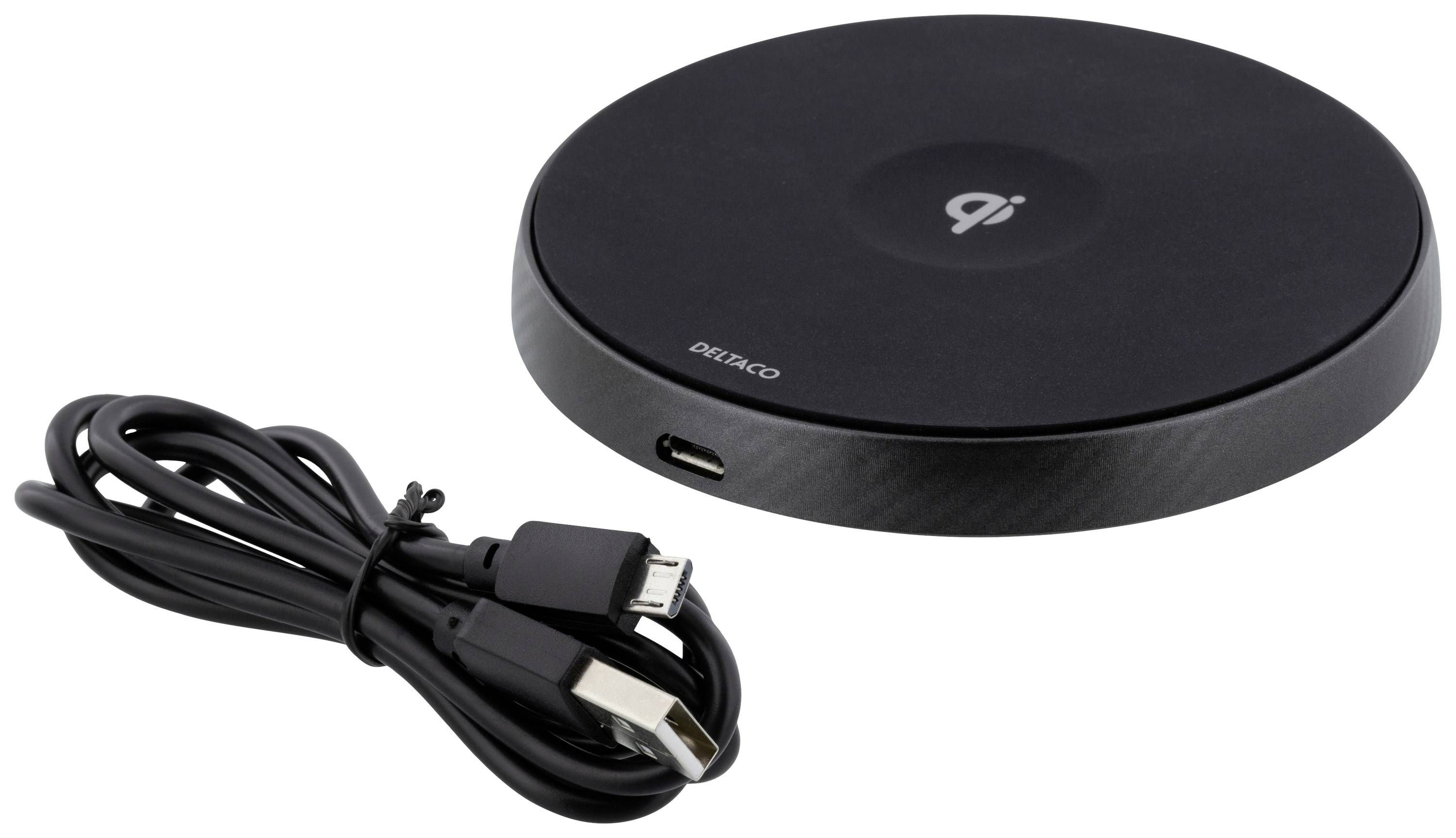 Deltaco - a nordic brand Wireless charger QI-1028 Outputs Inductive charging standard Black-1