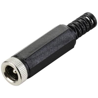 A black, hexagonal adapter with a silver metal connection at one end, suitable for cable connections.