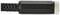 A black, elongated adaptor with a coiled spring and a silver screw connection at one end.