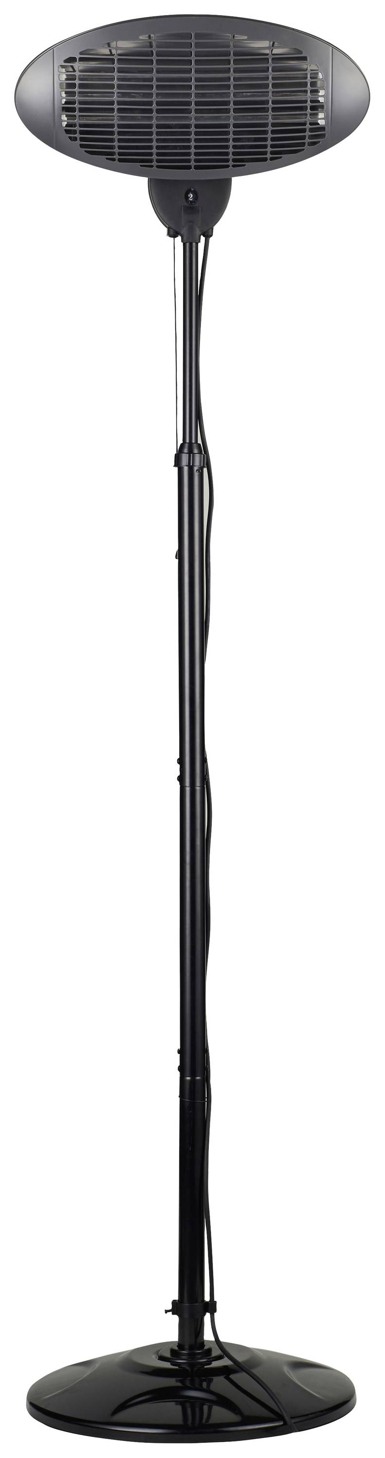 Black stand with a spherical head, possibly a microphone stand or lamp base, against a white background.
