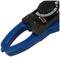A blue, handheld electric measuring device with a rotary switch and clamp opening, used for current measurement.