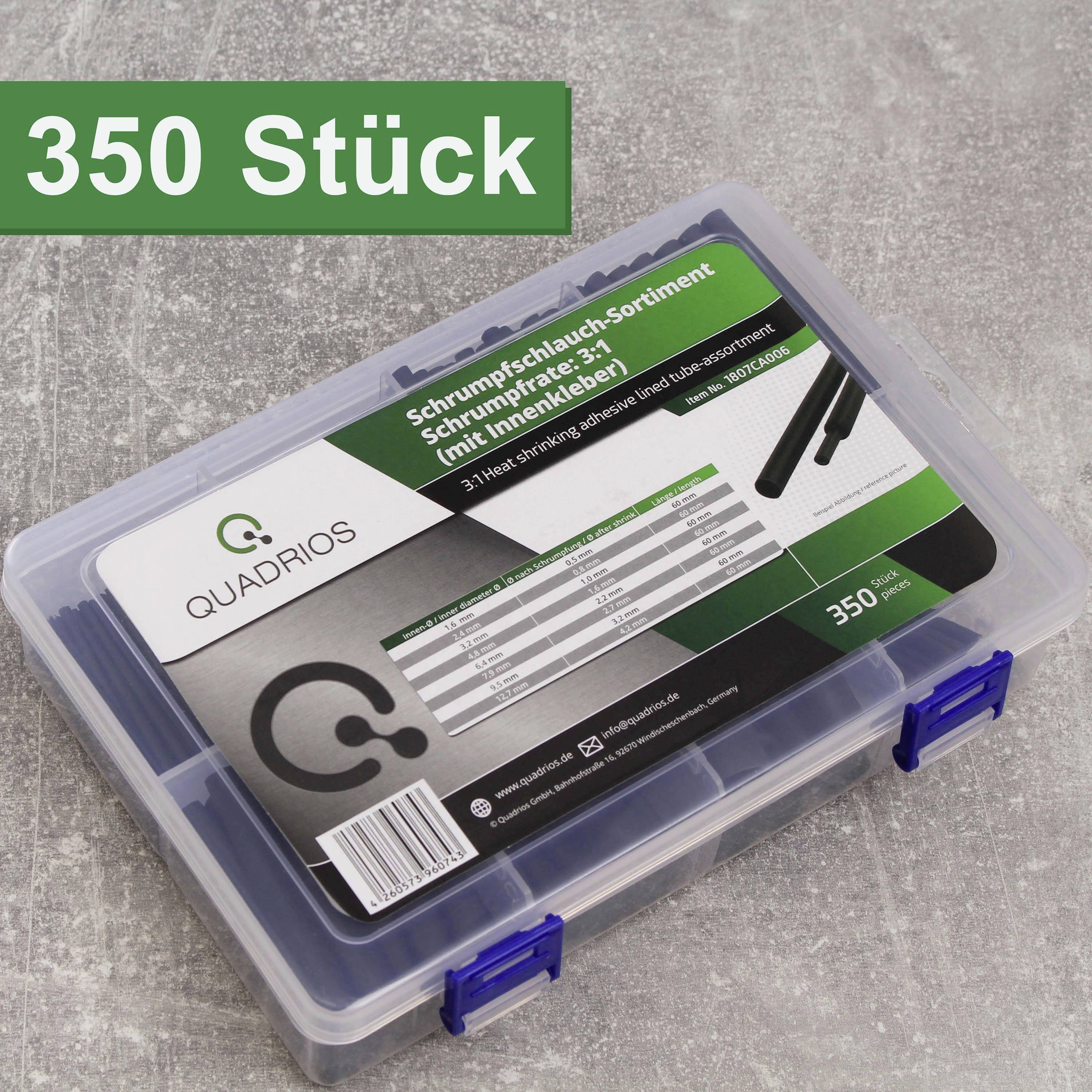 Four steps to connect cables: 1. Strip the ends. 2. Twist together. 3. Slide heat-shrink tubing over. 4. Heat the heat-shrink tubing.