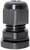 Cable gland made of black plastic, cylindrical in shape, marked with 'M16x1.5' and 'CE', suitable for cable management.