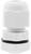 White plastic cable gland with 'M12x1.5 CE' marking, used for sealing and protecting cables.