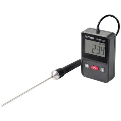 Digital thermometer with probe displays 23.4 degrees Celsius on the display.