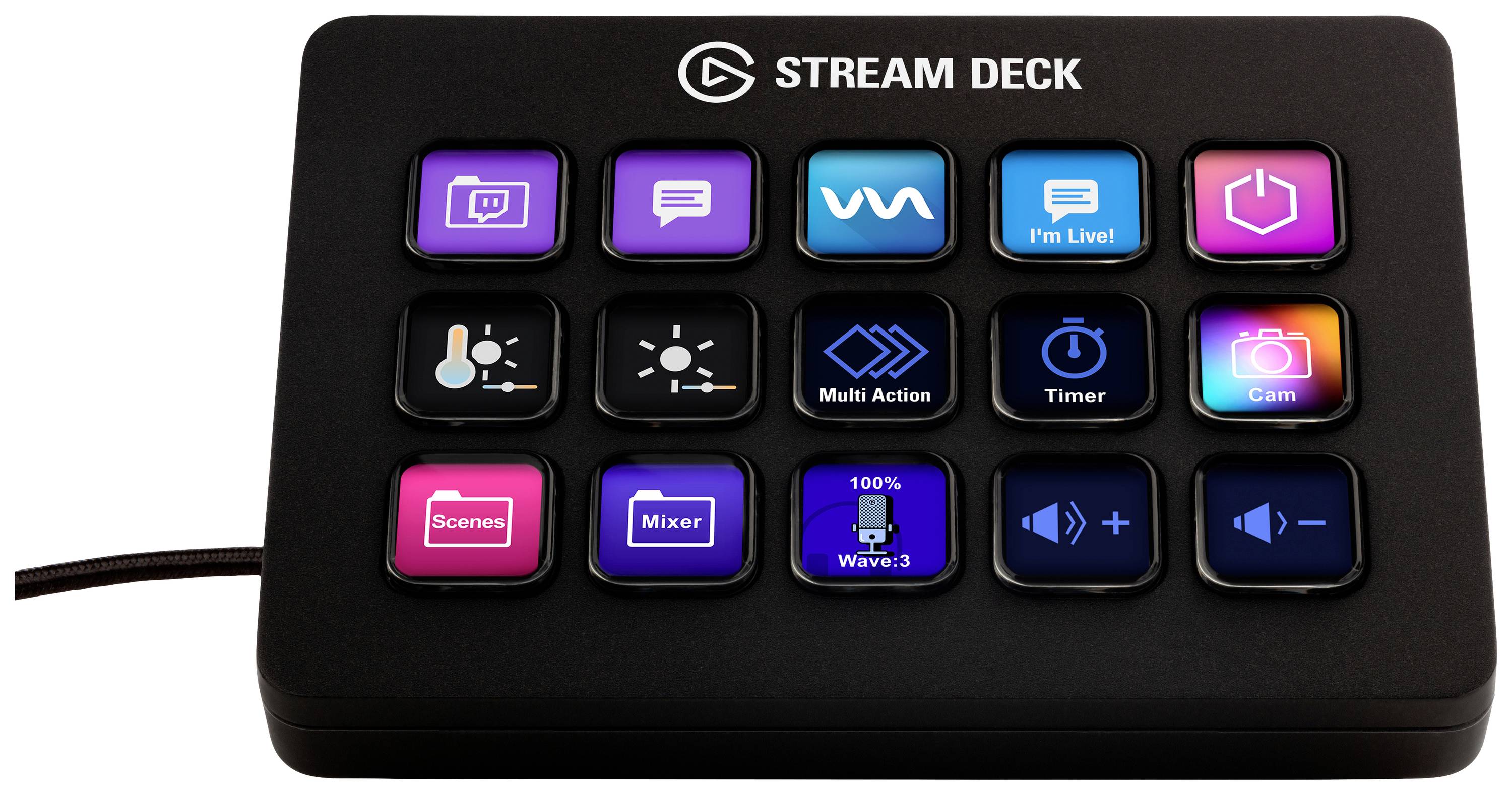 Elgato Stream Deck MK.2 Corded Streaming and photo/video editing console  None (PC-controlled) Black Backlit, Display
