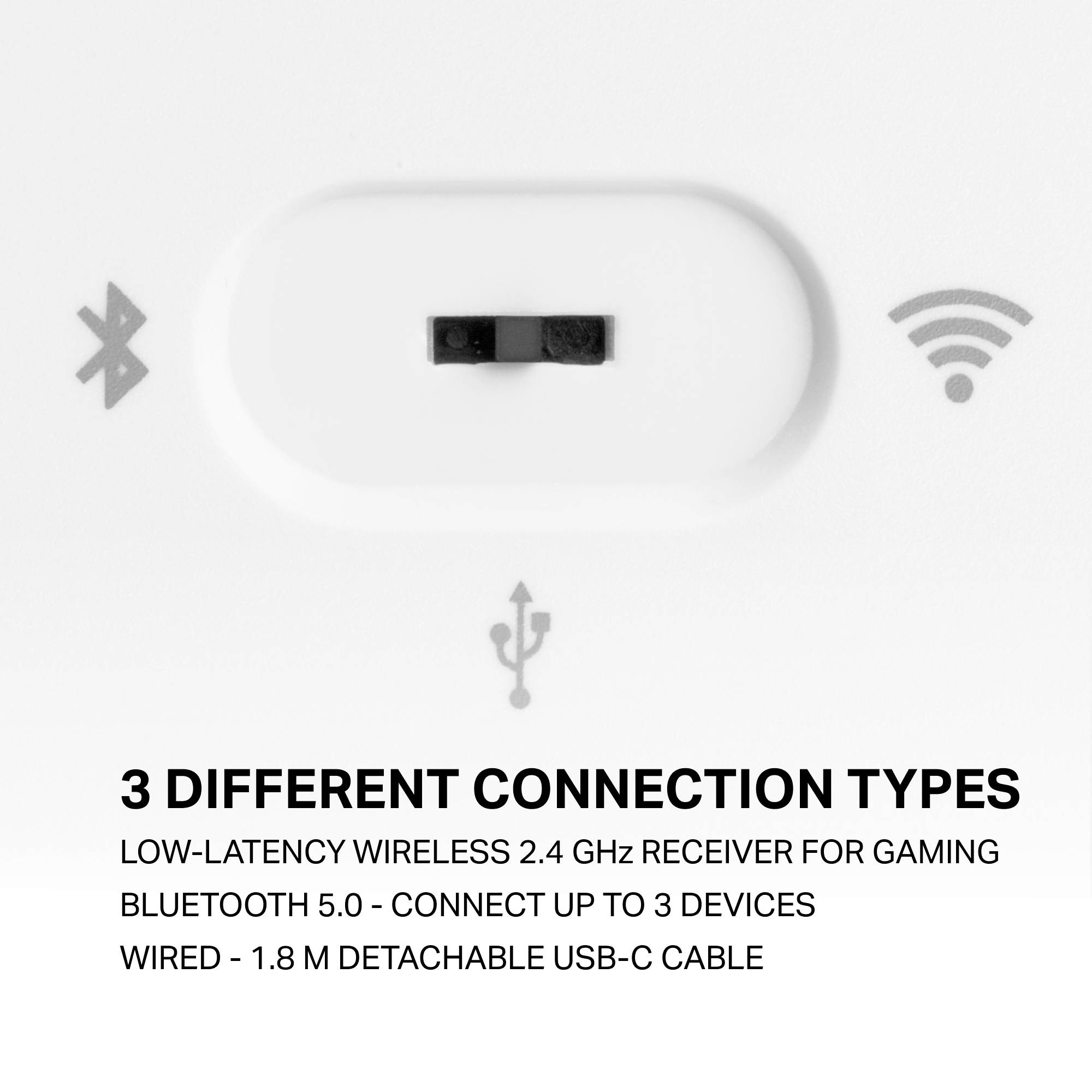 DELTACO GAMING WK95R Wireless, Bluetooth®, Corded Gaming keyboard German, QWERTZ White Backlit, Switch: red-6