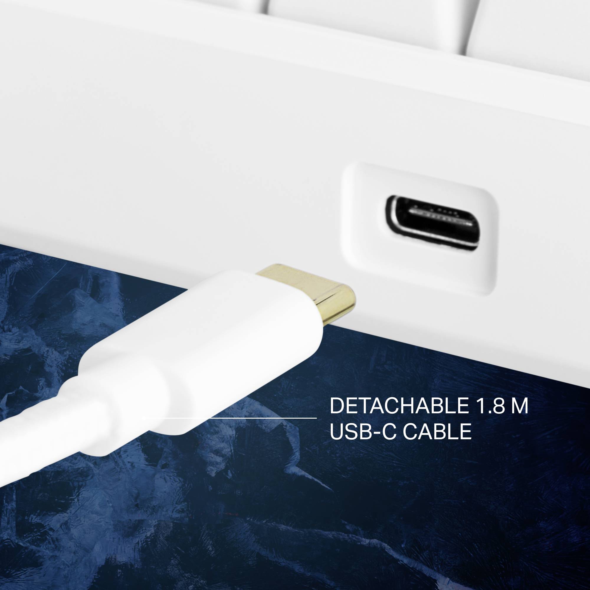 DELTACO GAMING WK95R Wireless, Bluetooth®, Corded Gaming keyboard German, QWERTZ White Backlit, Switch: red-10