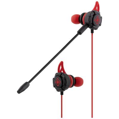 Image of DELTACO GAMING GAM-076 Gaming In-ear headset Corded (1075100) Stereo Black, Red Headset
