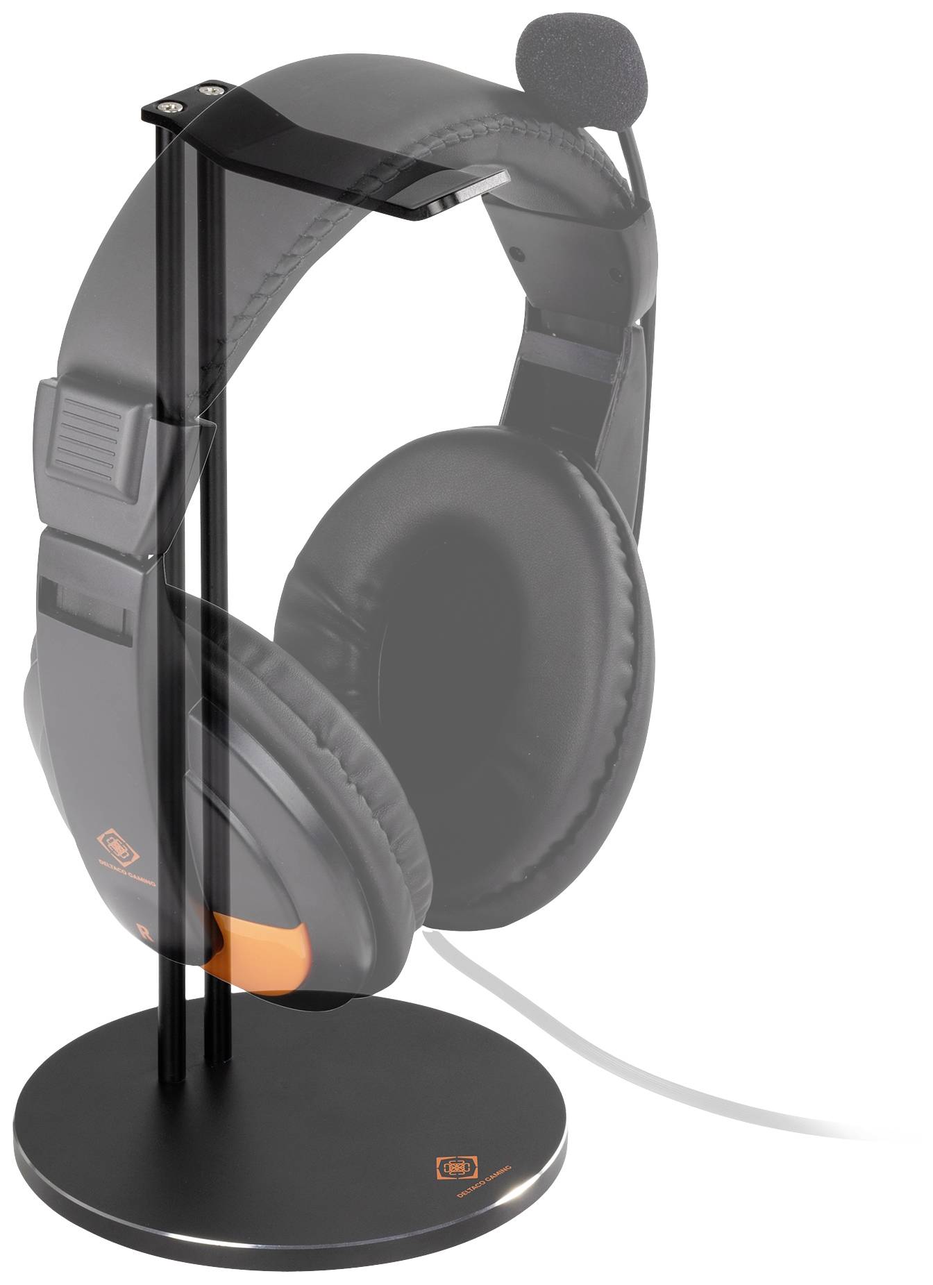 DELTACO GAMING GAM-070 Headphones stand Compatible with:On-ear, Over-ear Black-1