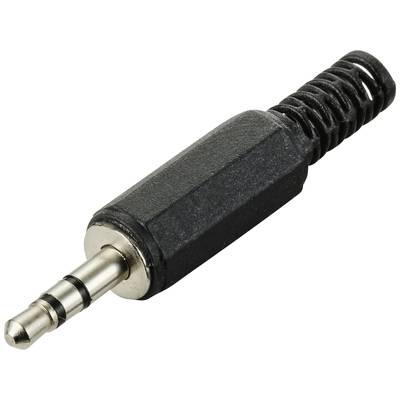TRU COMPONENTS TC-10338320 3.5 mm audio jack Plug, straight Number of pins: 1 Stereo Black 1 pc(s) 