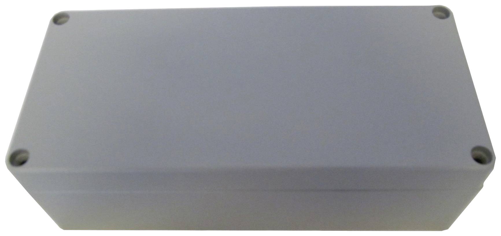 A rectangular, grey plastic casing with rounded corners and slots on the sides.