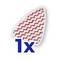 A red and white steam mop pad with a blue '1x' text, indicating the number of pads included.