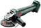 A green, cordless angle grinder with a black handle and metal disc, suitable for grinding and cutting work.