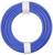 A coiled, blue cable reel with white retaining rings. It is neatly wound and ready for use.