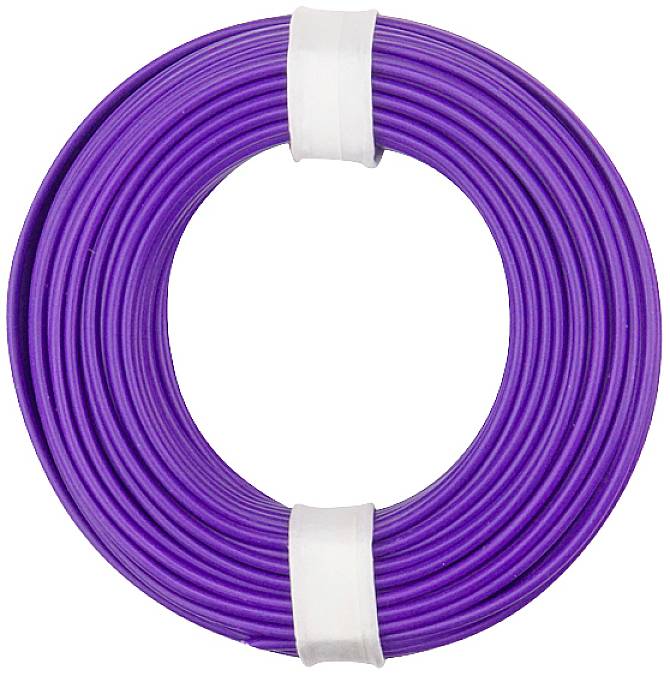 A purple cable ring with white fixings.