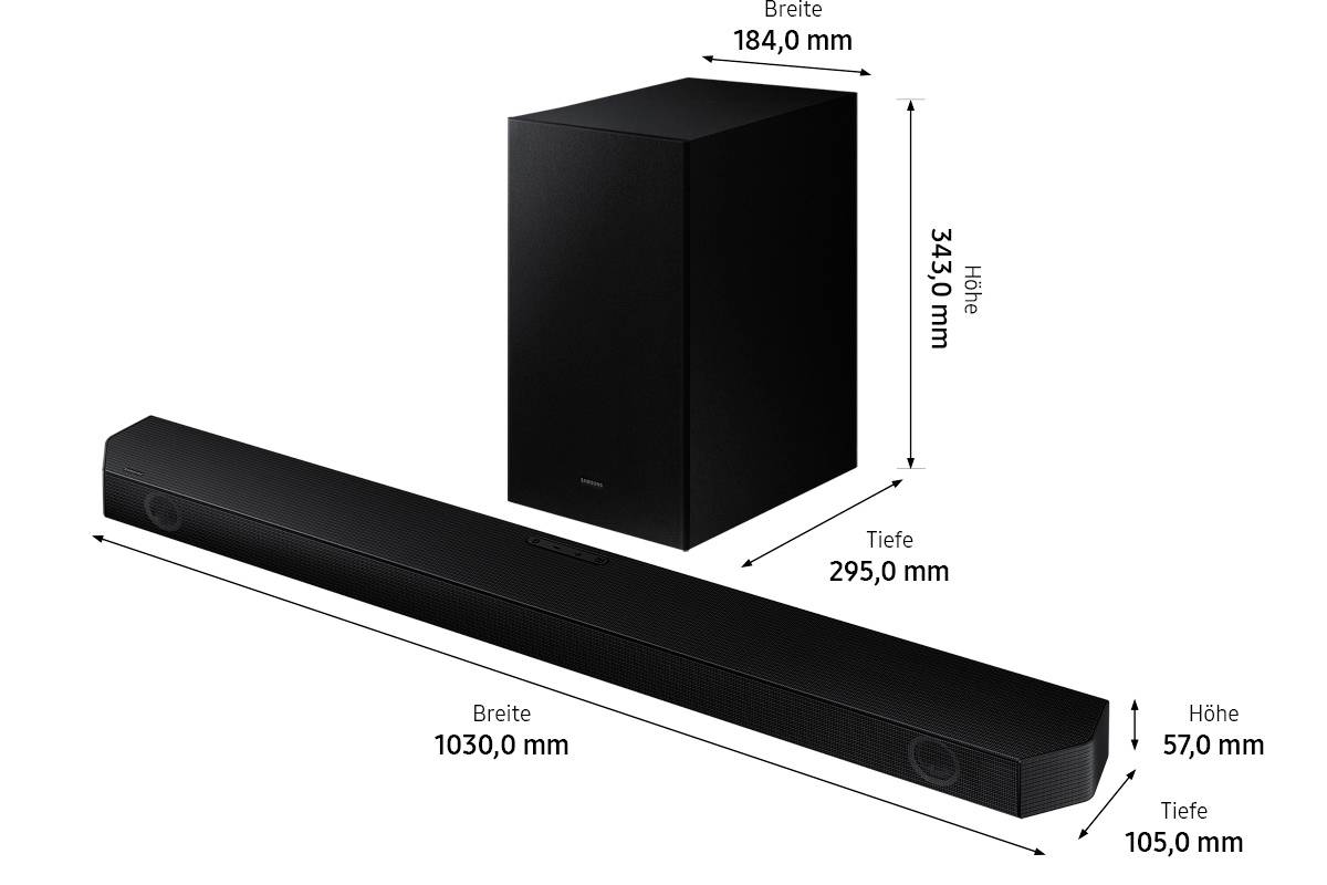 Samsung HW-Q64B Soundbar Black incl. cordless subwoofer, Bluetooth, USB-8