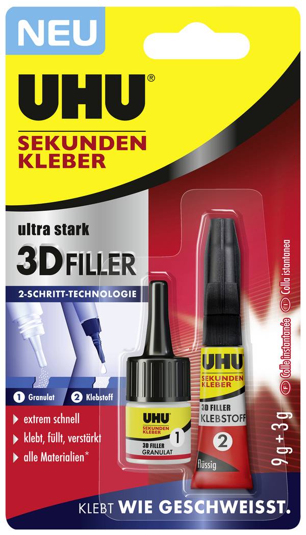 UHU 3D Filler Superglue 45480 1 Set