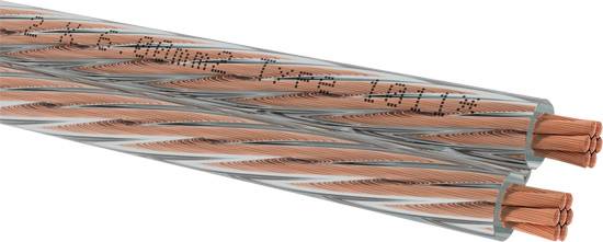 A copper wire cable, exposed lengthwise, reveals its internal construction with compact copper wires and outer protective layers.
