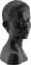 Bust of a female face with closed eyes and a neutral expression, crafted from smooth, black material.
