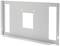 Metal wall mount with rectangular cut-outs and screw holes for wall attachment. Suitable for device installation.