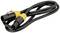 Black cable with yellow and black connectors at both ends, suitable for audio or lighting technology.