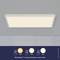 Rectangular LED ceiling light with 'Moodmaker™' function for 3-stage dimming: 100%, 50%, 20% brightness via wall switch.